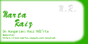 marta raiz business card